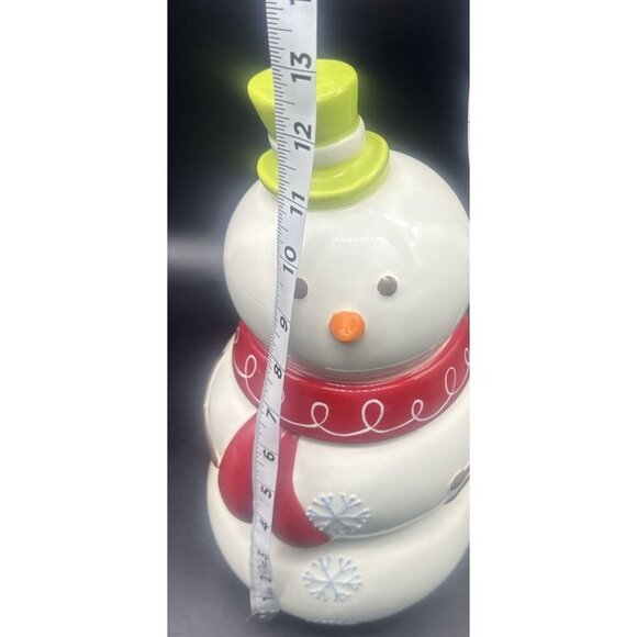 Target Ceramic Be Merry Snowman Cookie Jar 13” Christmas Winter Holiday 2008 - Picture 11 of 12